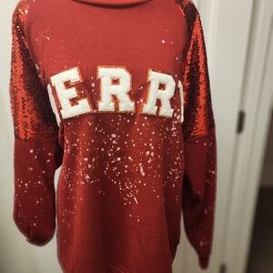 Christmas Red Sequin Sweater